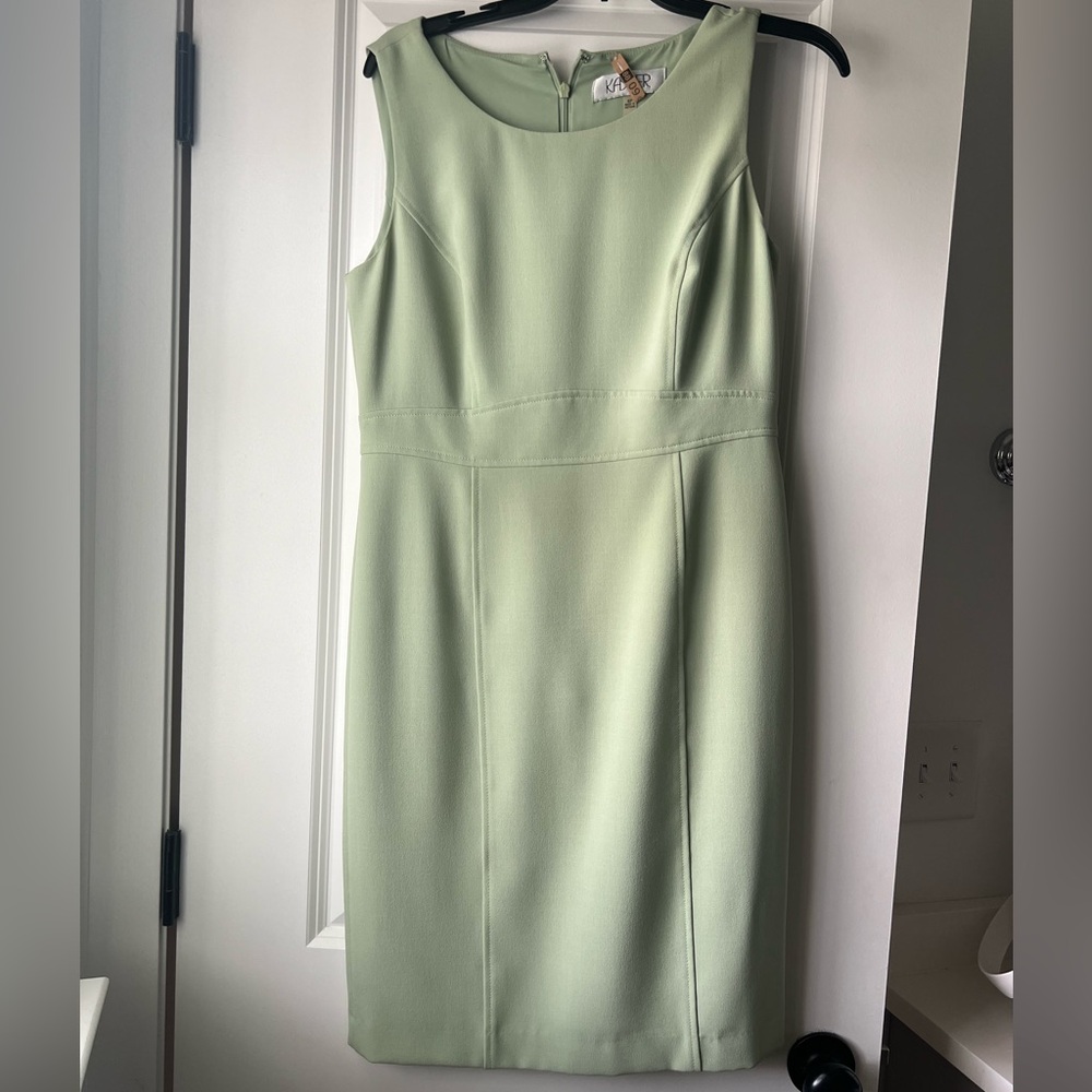 Kasper Round Neck Sheath Dress Seafoam Green Sz 6P
